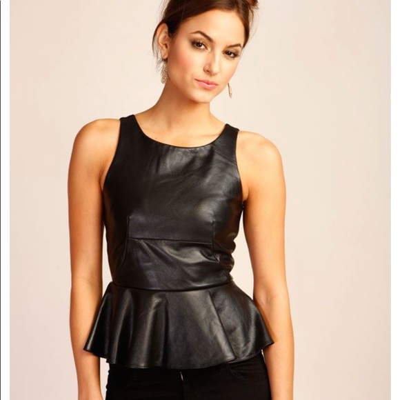 Amanda Uprichard Tops - Amanda Uprichard “Martini” leather peplum.